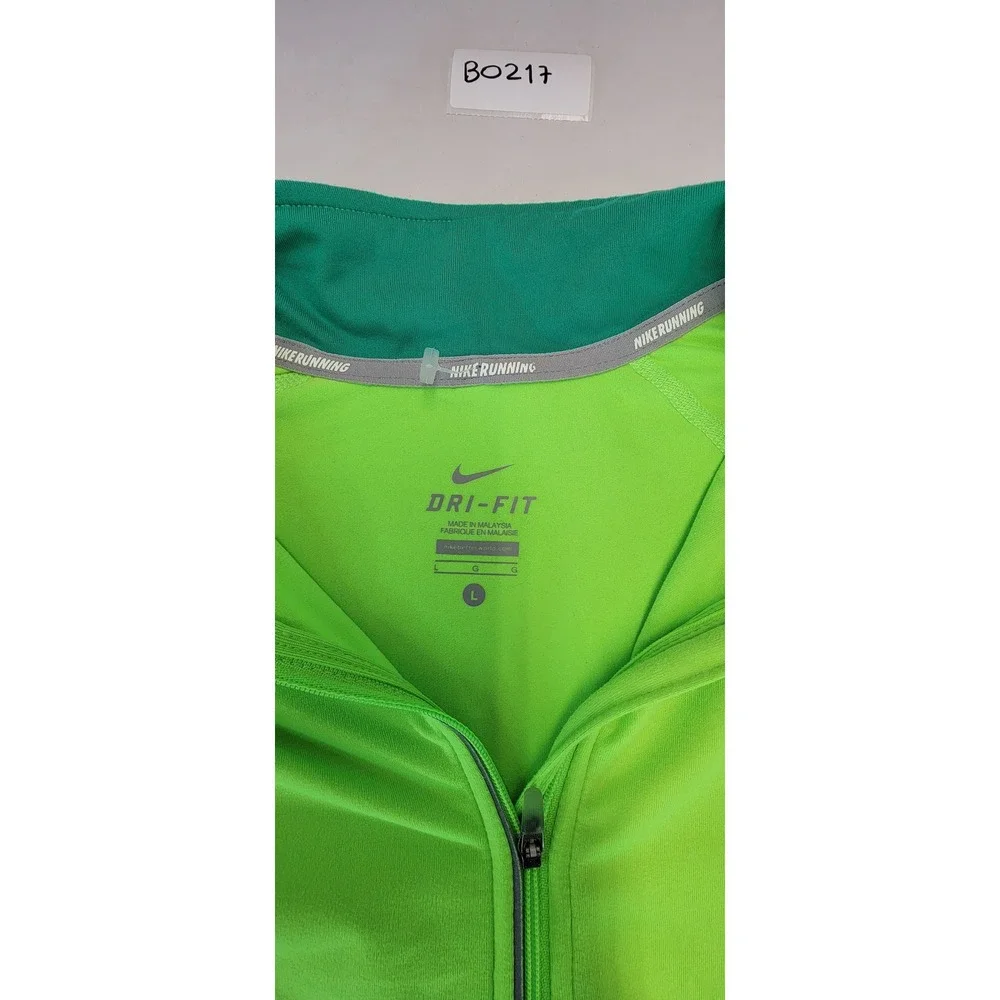 Nike Dri-FIT‎ Running Top Women's Long Sleeve Quarter Zip Green Size L